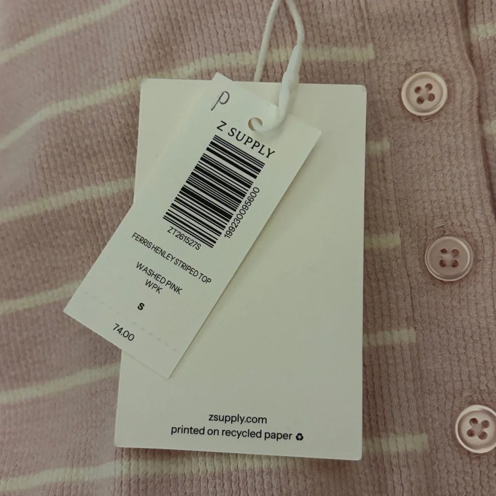 Z supply Ferris Henley striped top washed pink - Picture 3 of 3